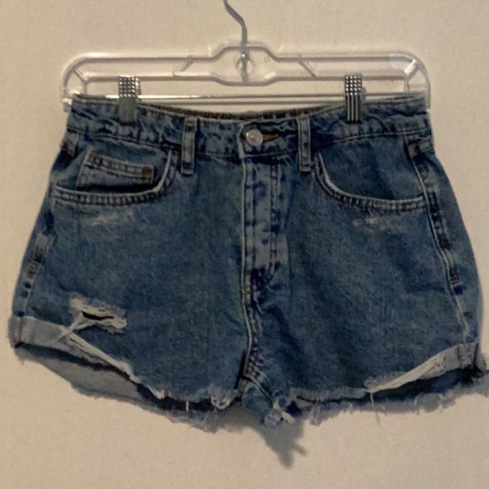 Forever 21 Button Fly Cut Off Denim Shorts T36* 42625